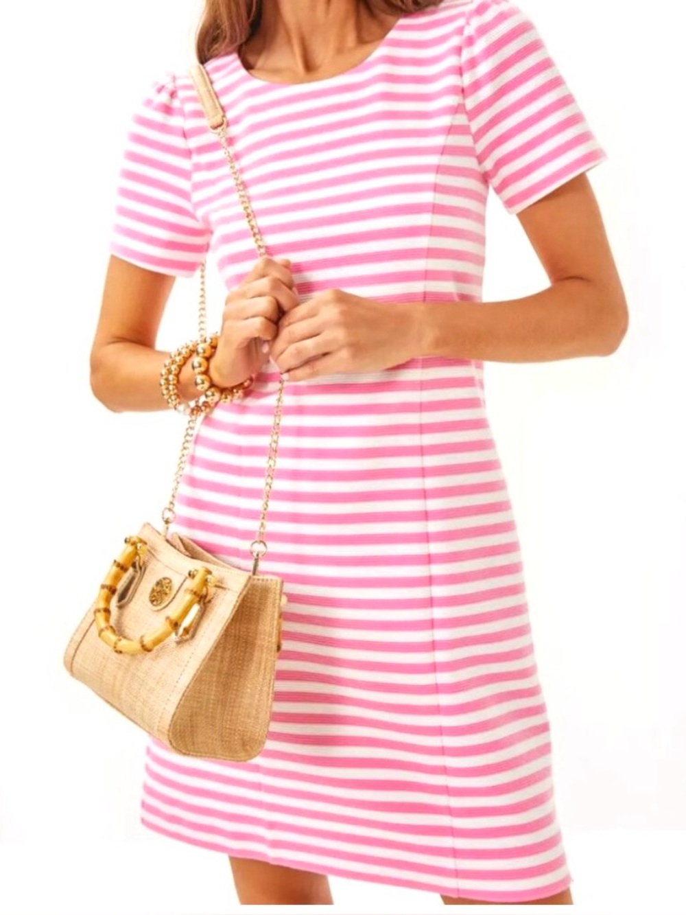 Lilly Pulitzer Pemberly  Pink and White Striped Dress